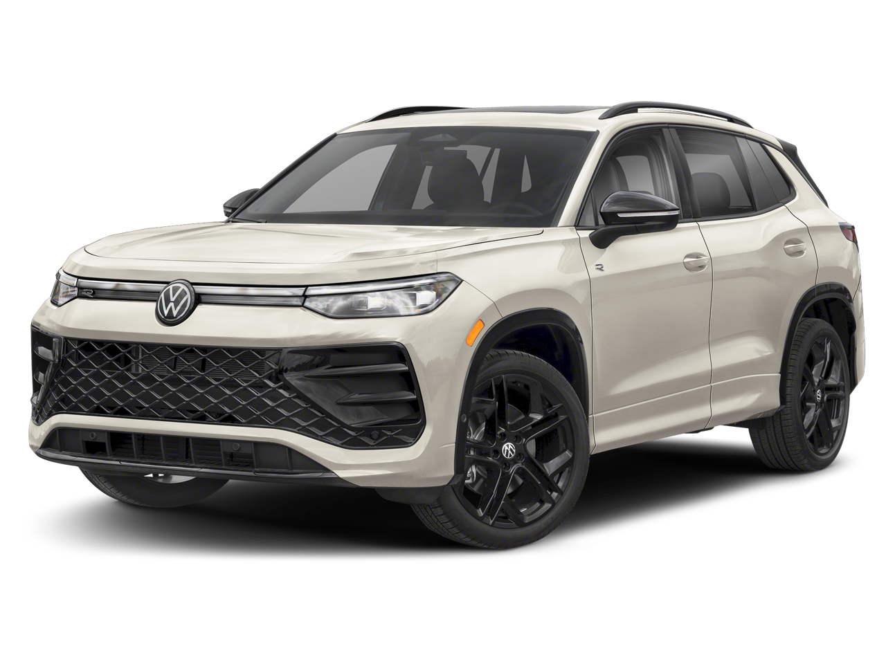 2026 Volkswagen Tiguan 2.0T SE R-Line Black in Sandstone — front three-quarter view