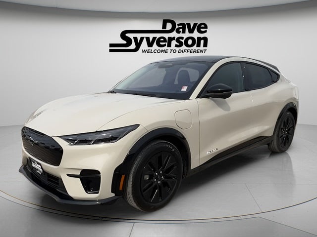2026 Ford Mustang Mach-E Premium in Desert Sand — front three-quarter view