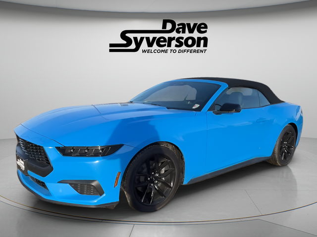 2025 Ford Mustang EcoBoost Premium in Grabber Blue Metallic — front three-quarter view