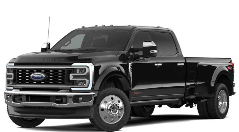 2026 Ford F-450SD Lariat DRW in Black Metallic — front three-quarter view