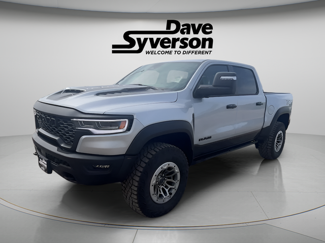 2026 RAM Ram 1500 RAM 1500 RHO CREW CAB 4X4 5'7' BOX in Silver Zynith Exterior Paint — front three-quarter view