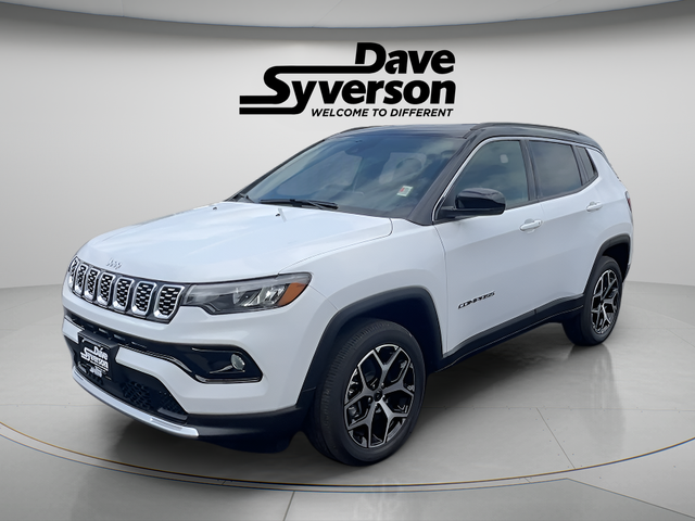 2026 Jeep Compass COMPASS LIMITED 4X4 in Bright White Clear-Coat Exterior Paint — front three-quarter view