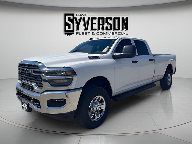 2026 RAM Ram 3500 RAM 3500 TRADESMAN CREW CAB 4X4 8' BOX in Bright White Clear-Coat Exterior Paint — front three-quarter view