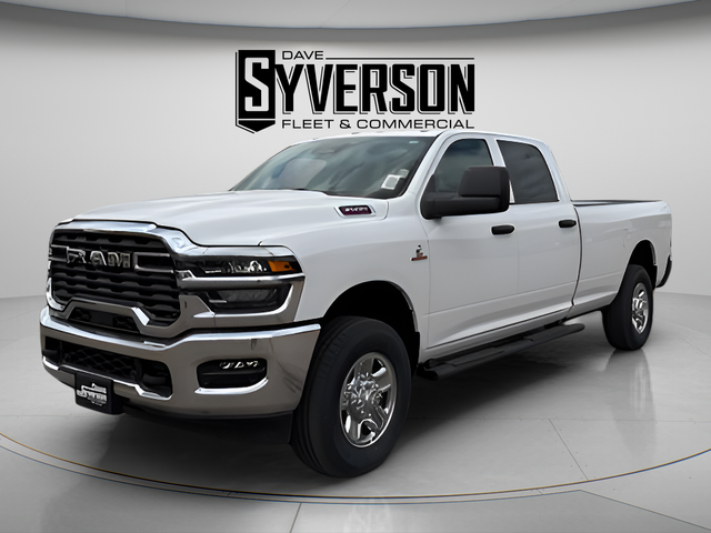 2026 RAM Ram 3500 RAM 3500 TRADESMAN CREW CAB 4X4 8' BOX in Bright White Clear-Coat Exterior Paint — front three-quarter view
