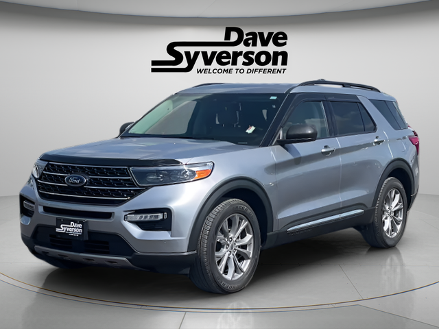 2023 Ford Explorer XLT in Silver Metallic — front three-quarter view