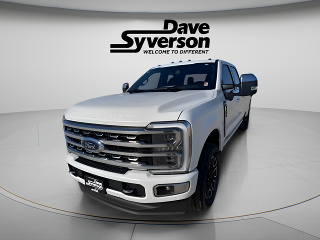2024 Ford F-250SD Platinum in Star White Metallic Tri-Coat — front three-quarter view