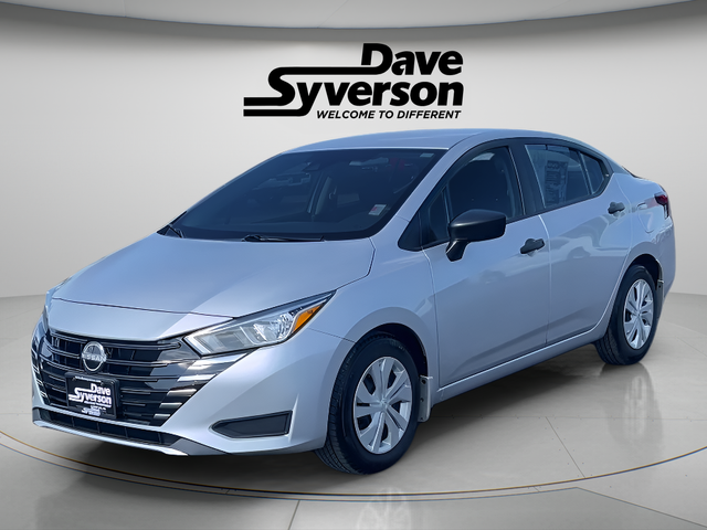 2023 Nissan Versa 1.6 S in Brilliant Silver Metallic — front three-quarter view