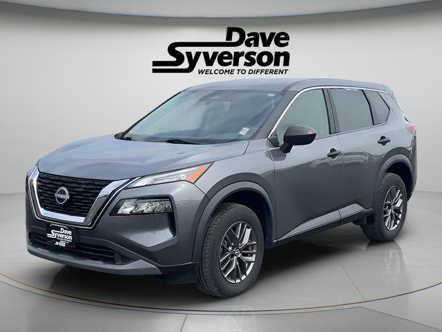 2023 Nissan Rogue S in Gun Metallic — front three-quarter view