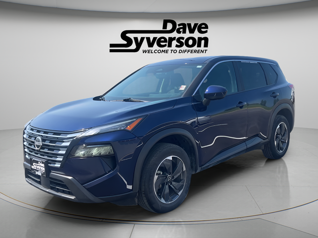 2025 Nissan Rogue SV in Deep Ocean Blue Pearl — front three-quarter view